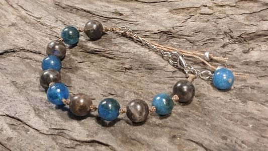 Blue Apatite & Coffee Spectralite