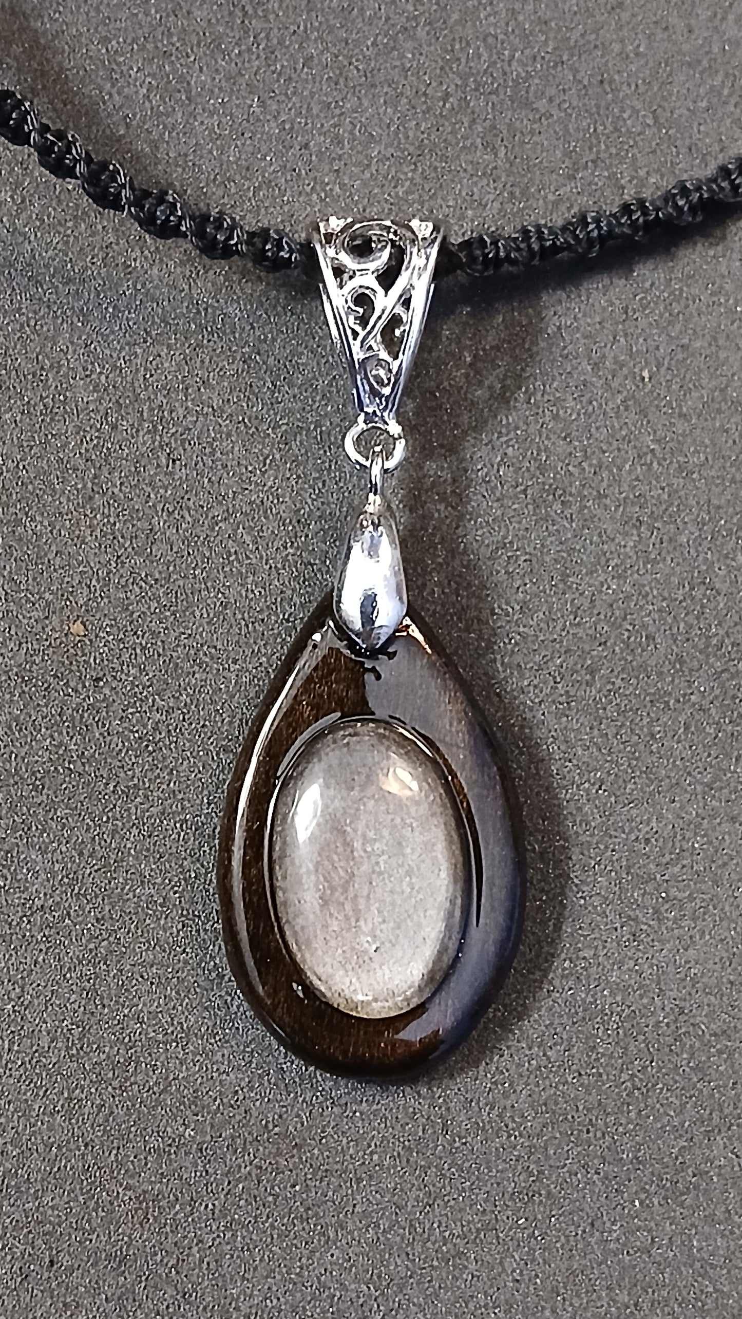 Silver Sheen Obsidian Choker/Collar