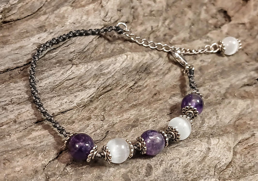 Amethyst & Satin Spar