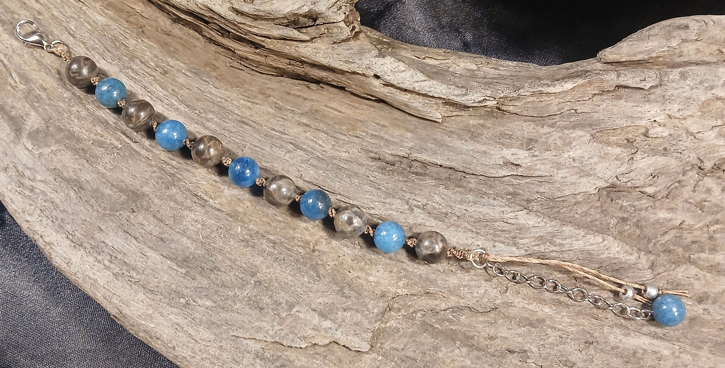 Blue Apatite & Coffee Spectralite