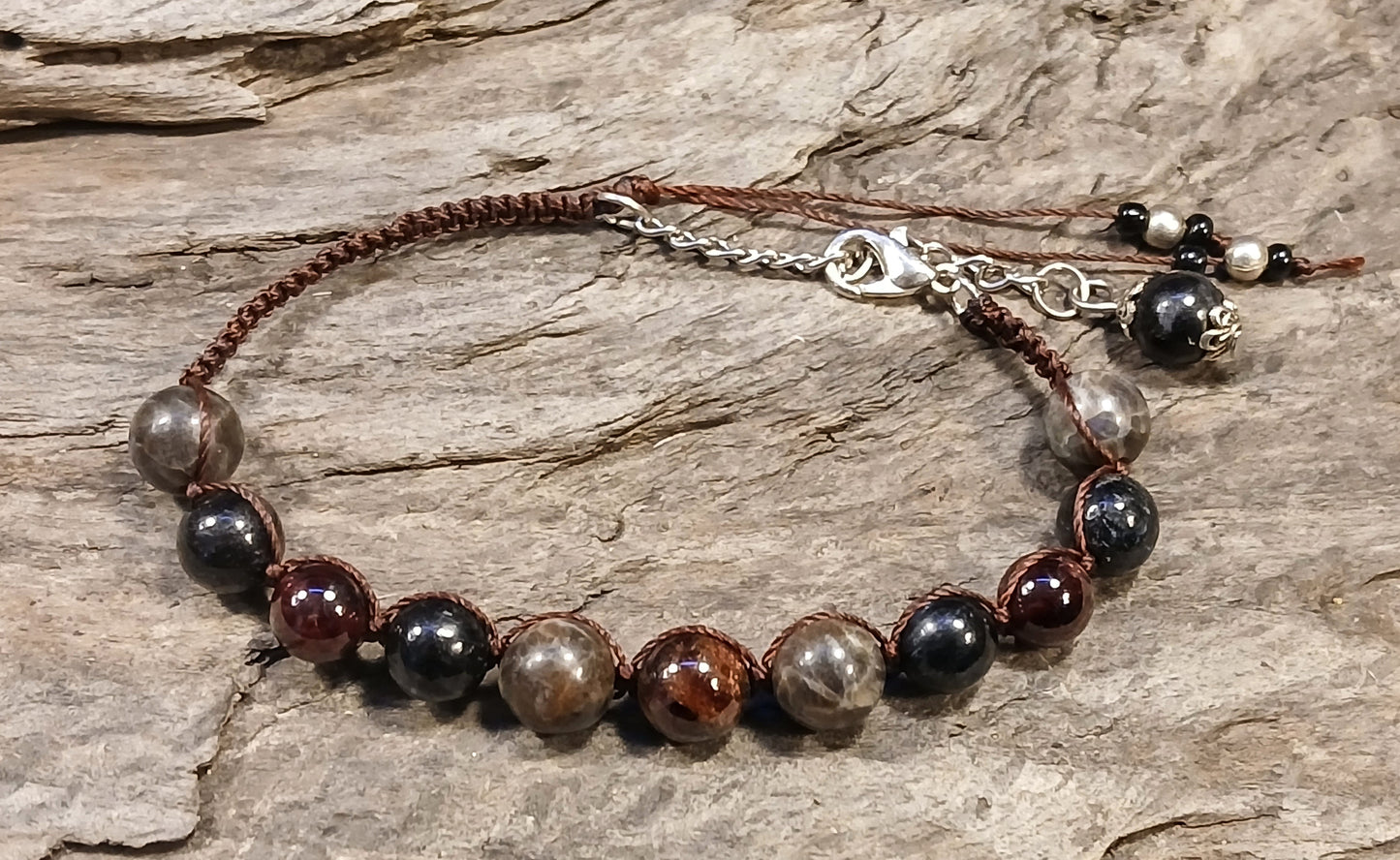 Garnet, Arfvedsonite, Coffee Spectralite & Smokey Quartz