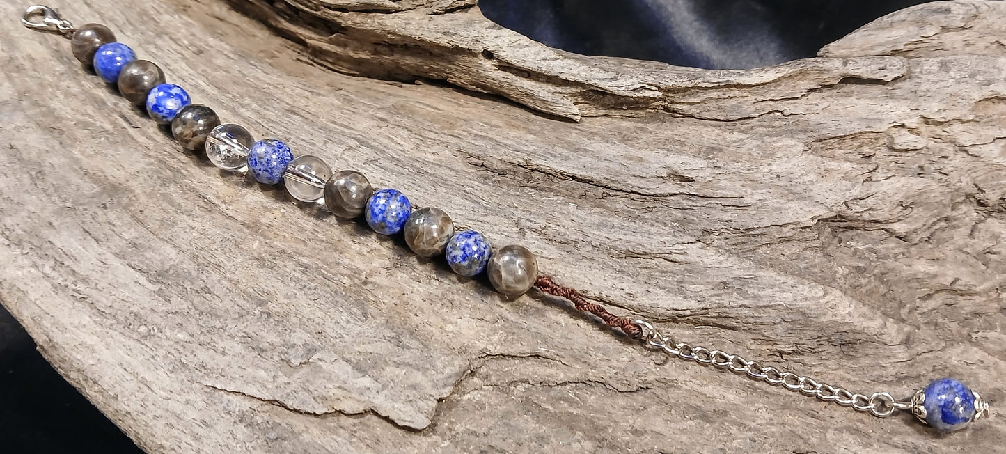 Lapis Lazuli, Clear Quartz and Coffee Spectralite