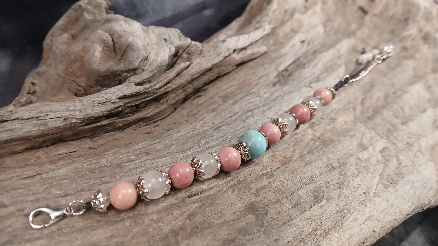 Amazonite, Rhodonite & Rose Quartz