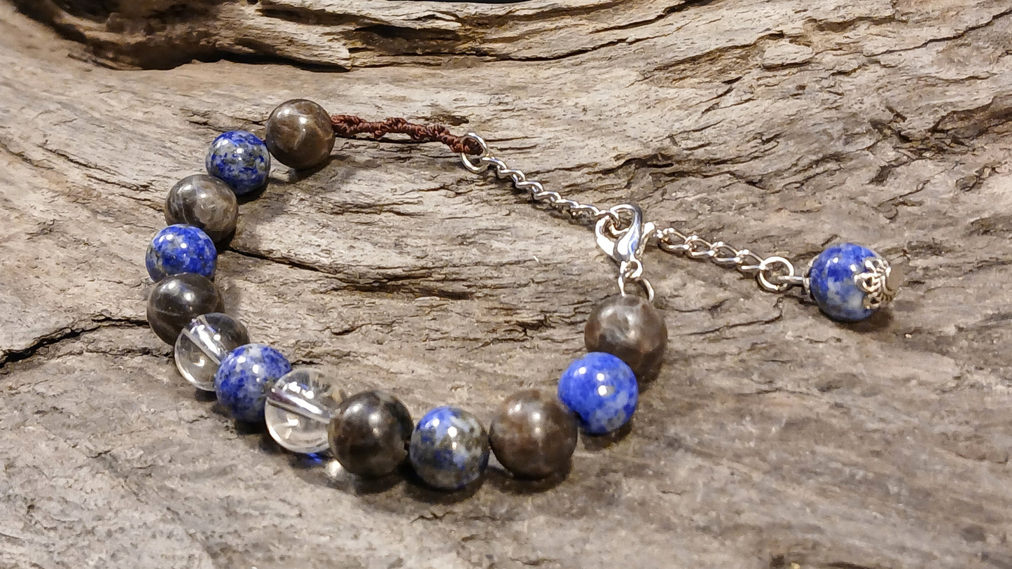 Lapis Lazuli, Clear Quartz and Coffee Spectralite