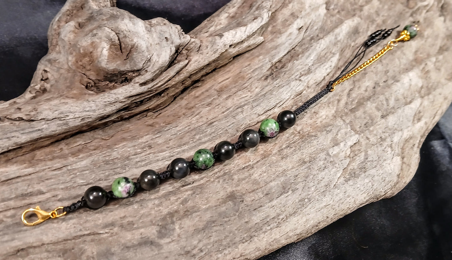 Ruby in Zoisite & Rainbow Obsidian