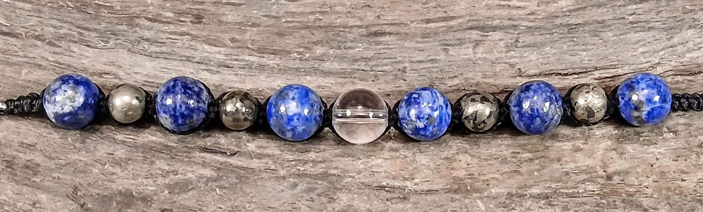 Himalayan Clear Quartz, Lapis Lazuli and Pyrite