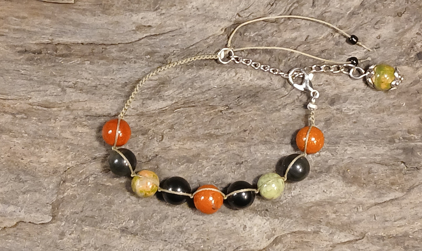 Red/Green Jasper & Rainbow Obsidian