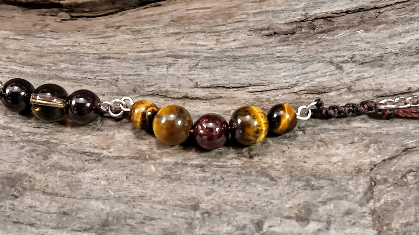 Smokey Quartz, Garnet and Tigers Eye