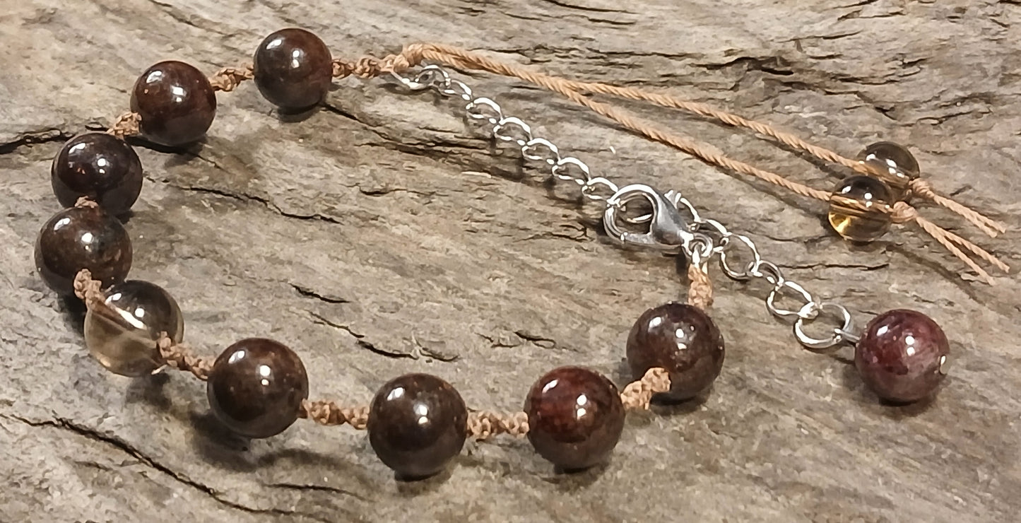 Smokey Quartz and Garnet