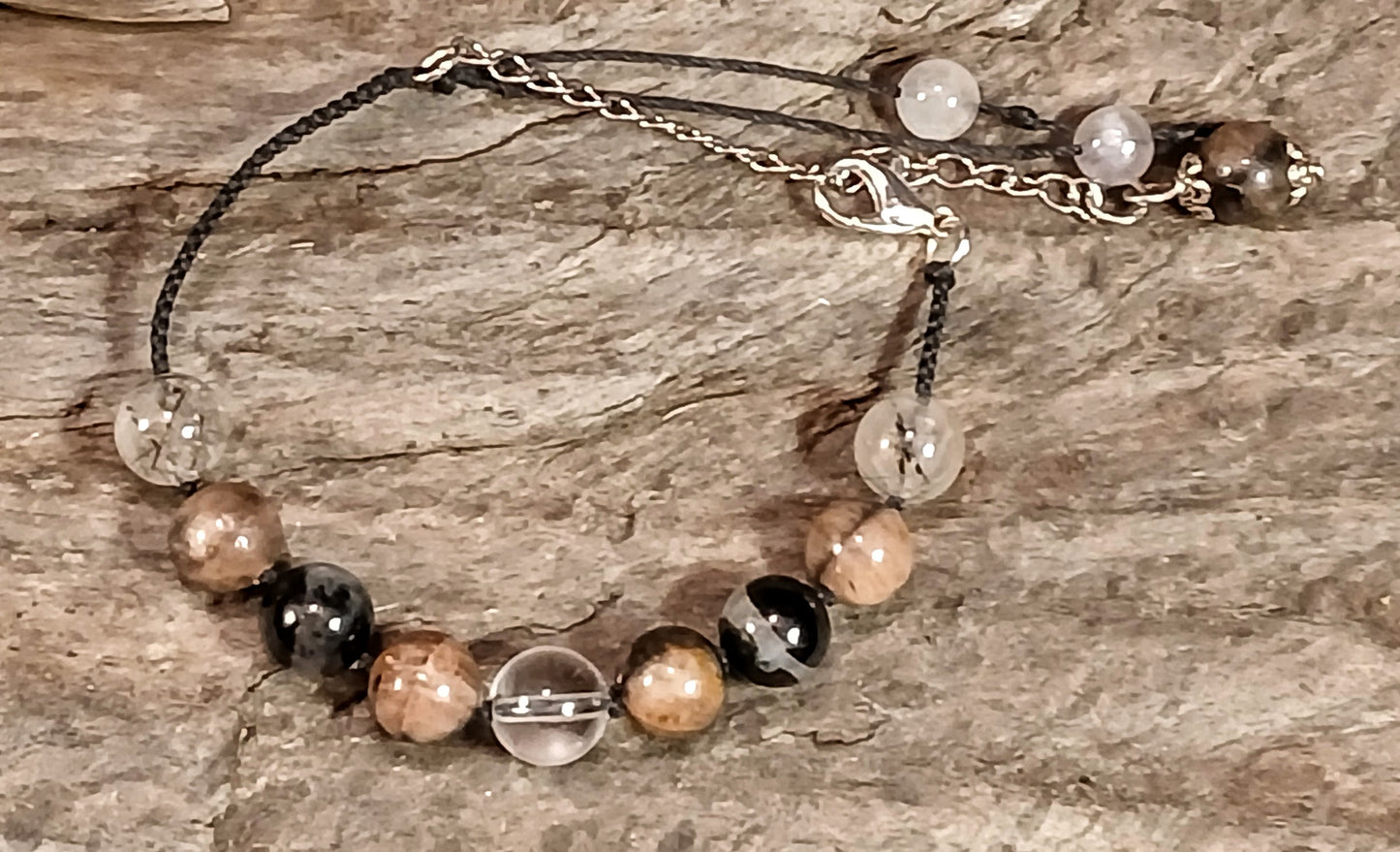 Chiastolite, Black Tormaline with Quartz Inclusions, Tormalated Quartz, Clear Himalayan Quartz & Milky Quartz