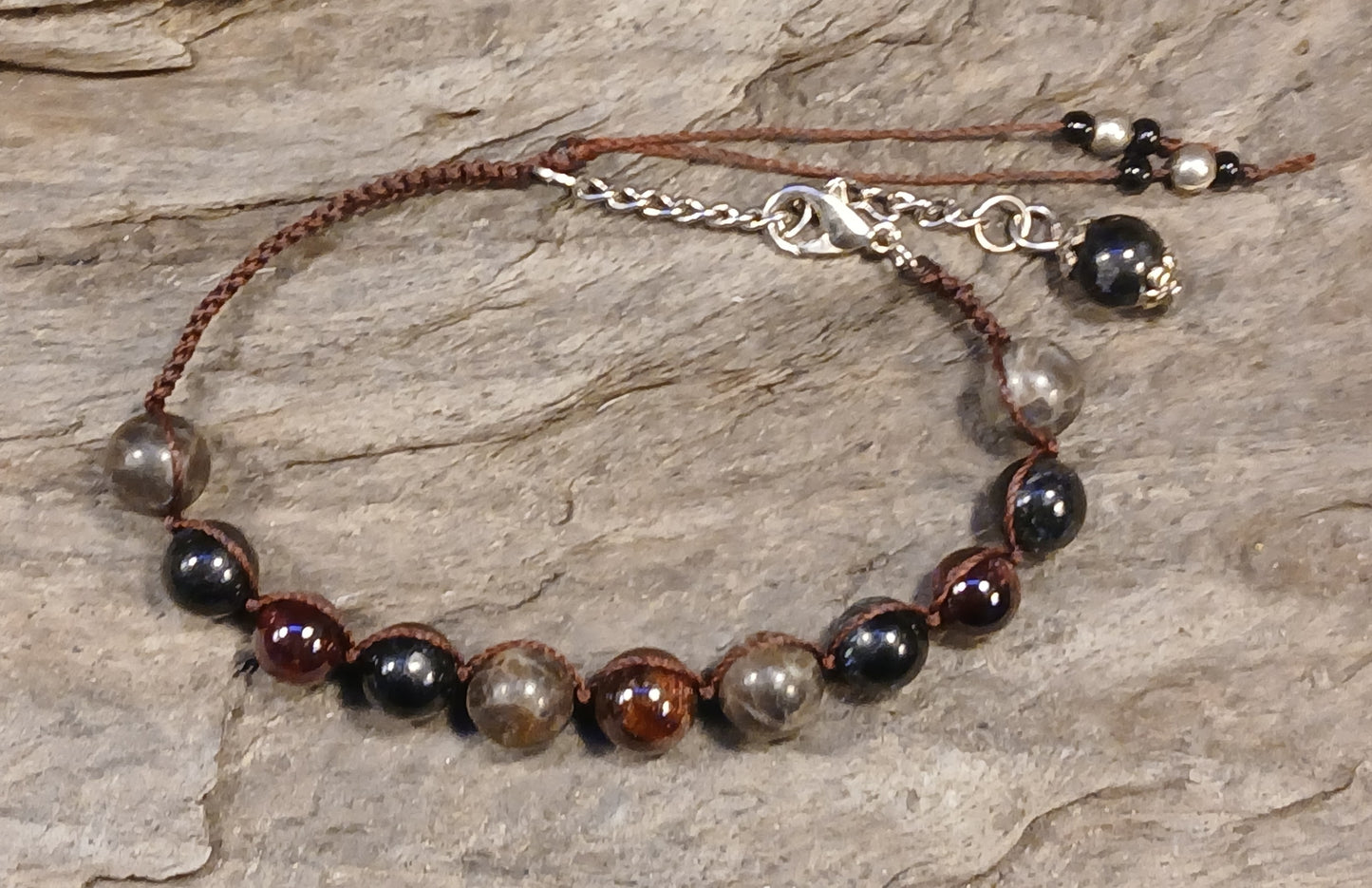 Garnet, Arfvedsonite, Coffee Spectralite & Smokey Quartz