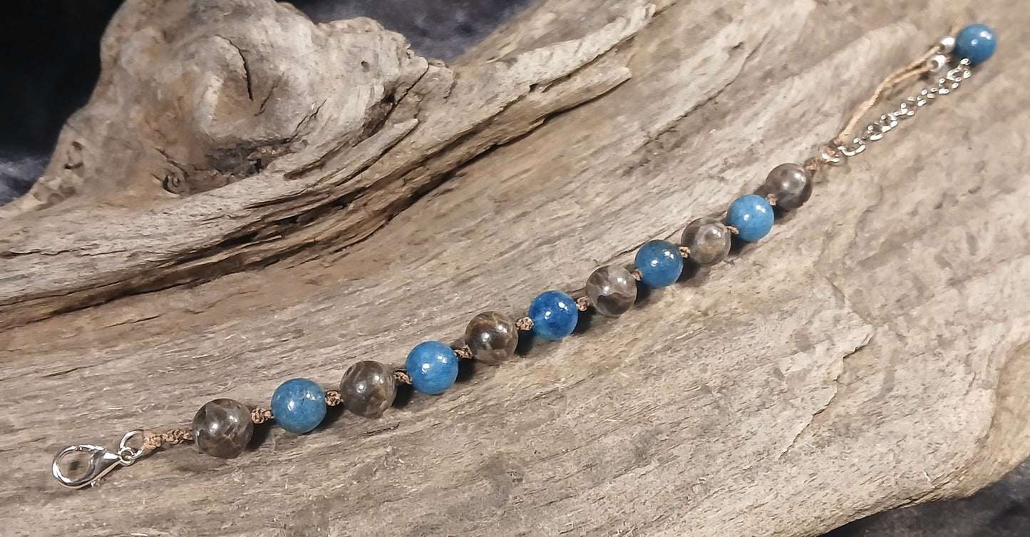 Blue Apatite & Coffee Spectralite