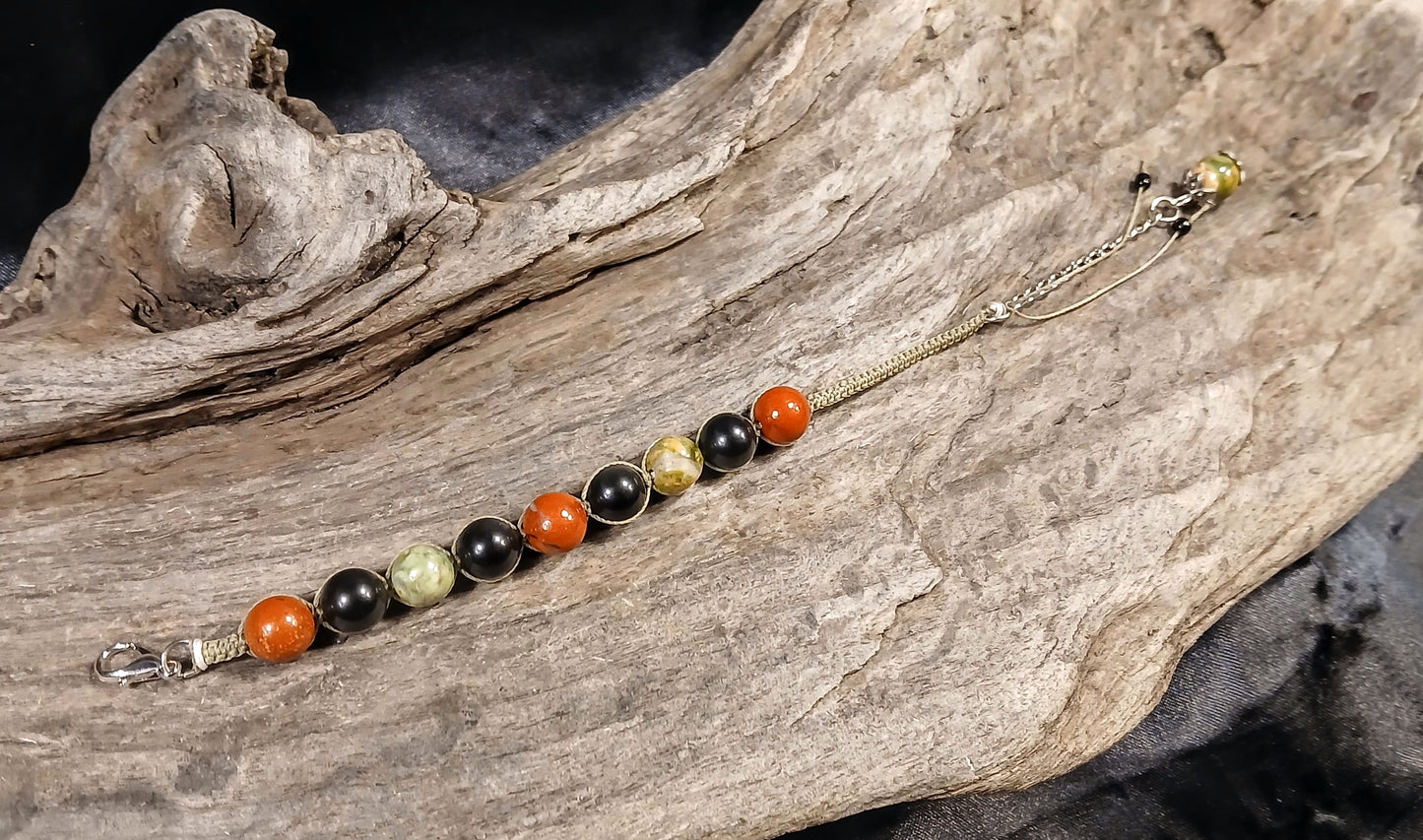 Red/Green Jasper & Rainbow Obsidian