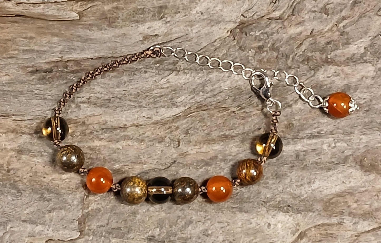 Smokey Quartz, Bronzite & Carnelian