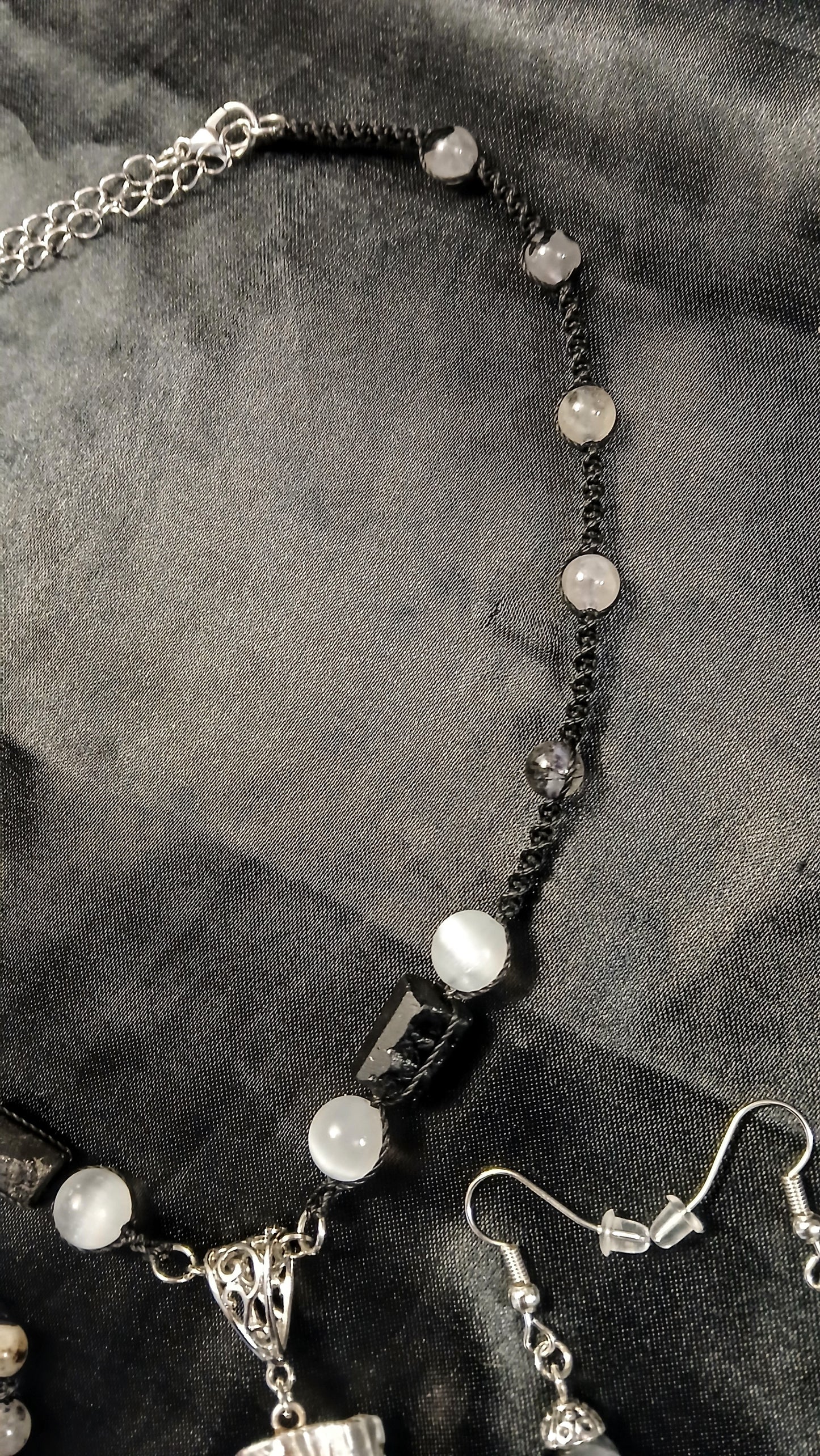 Black Tormaline & Selenite with Quartz Set