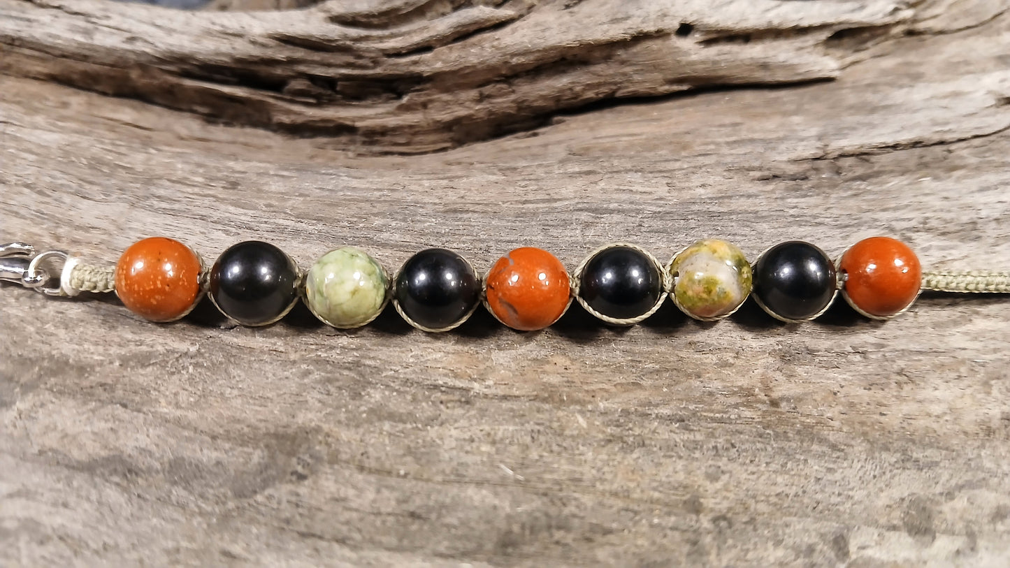 Red/Green Jasper & Rainbow Obsidian