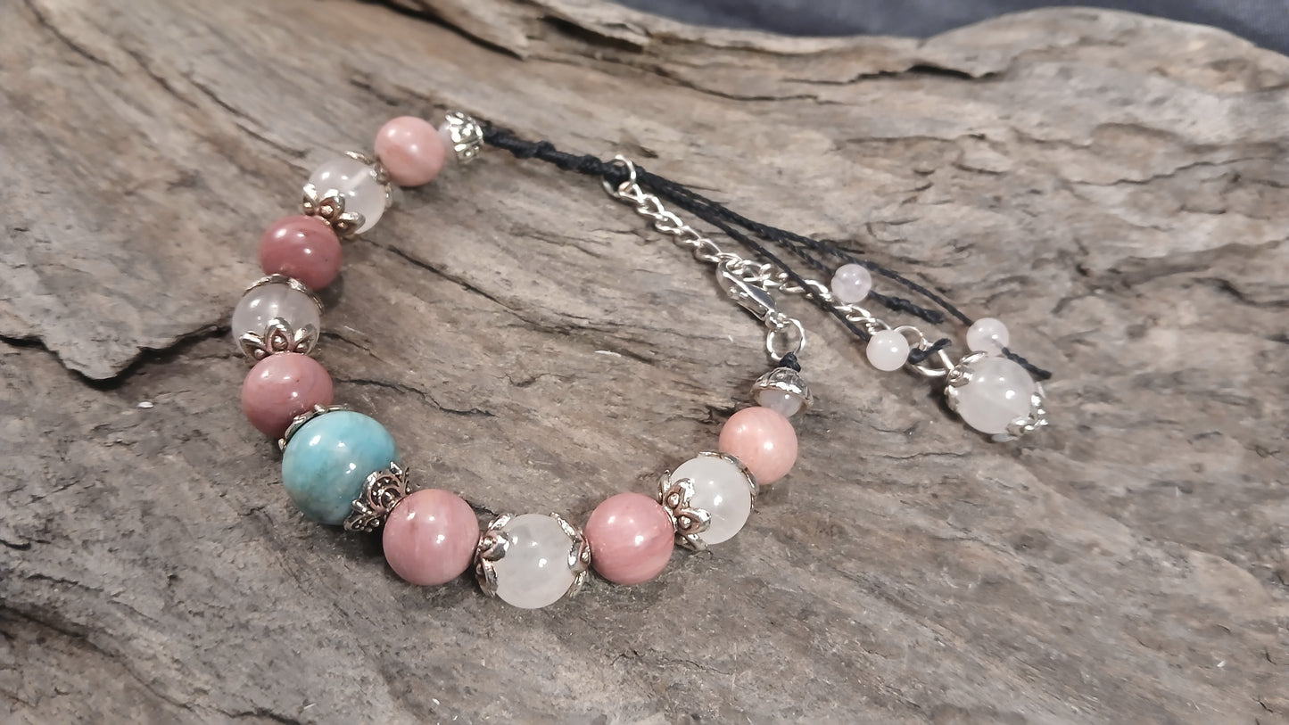 Amazonite, Rhodonite & Rose Quartz